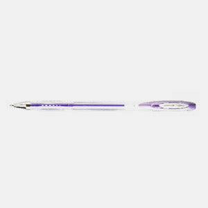 Uniball Gel-Tintenstift aus violettem Metall mit Glitzer und feiner Spitze