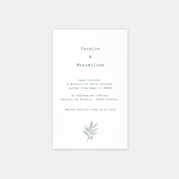 Carton invitation de mariage Brindille