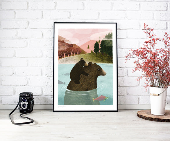Affiche illustration Maman ours - Rebecca Romeo